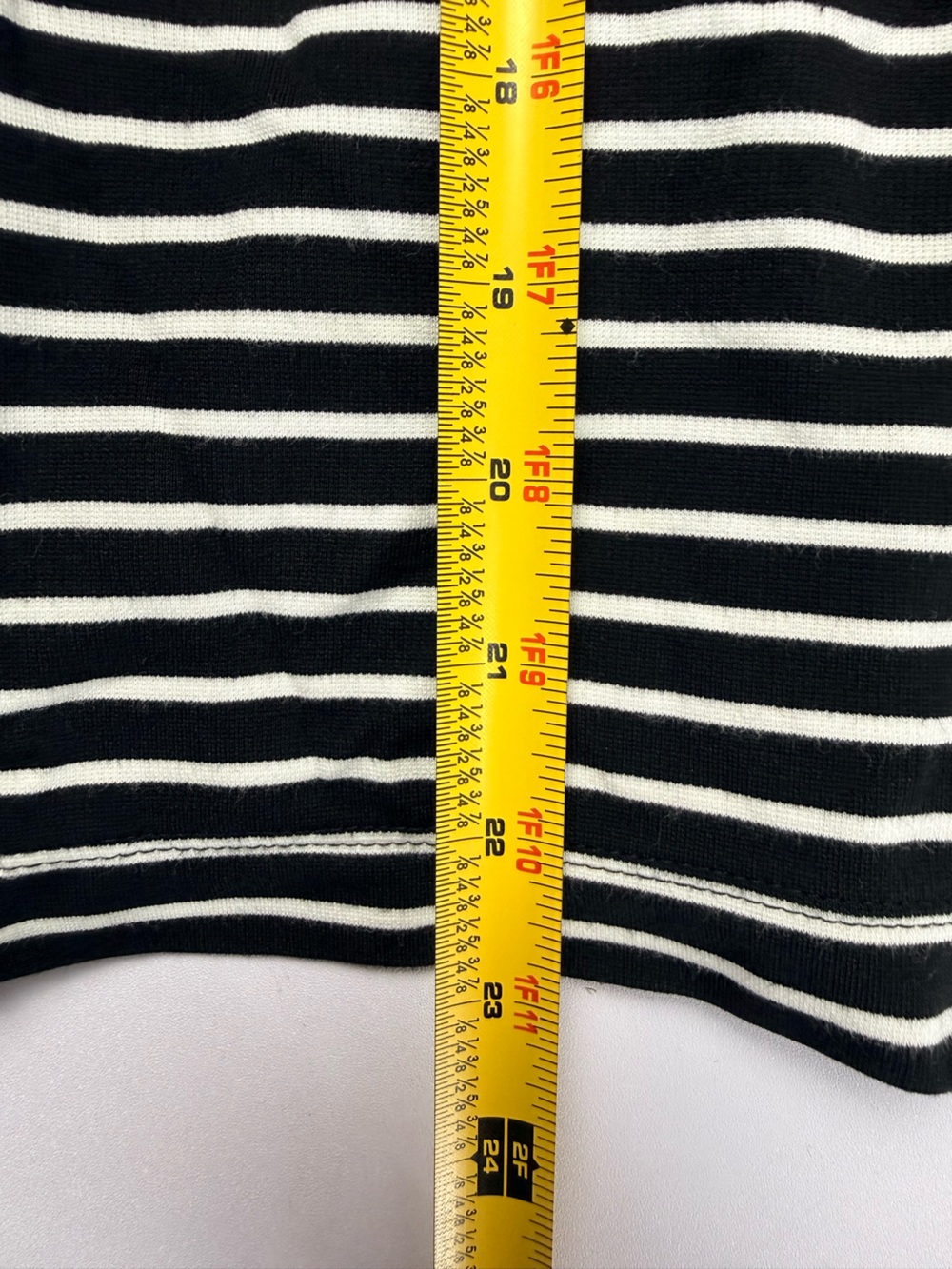 Chico’s Size 2 Black White Striped Belted Knit Jacket Tie Waist Classic Chic - Picture 7 of 7